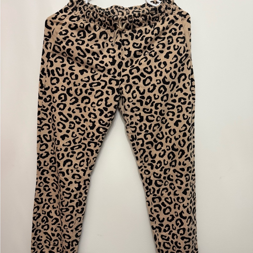Old Navy Tan Leopard Print Kids Joggers